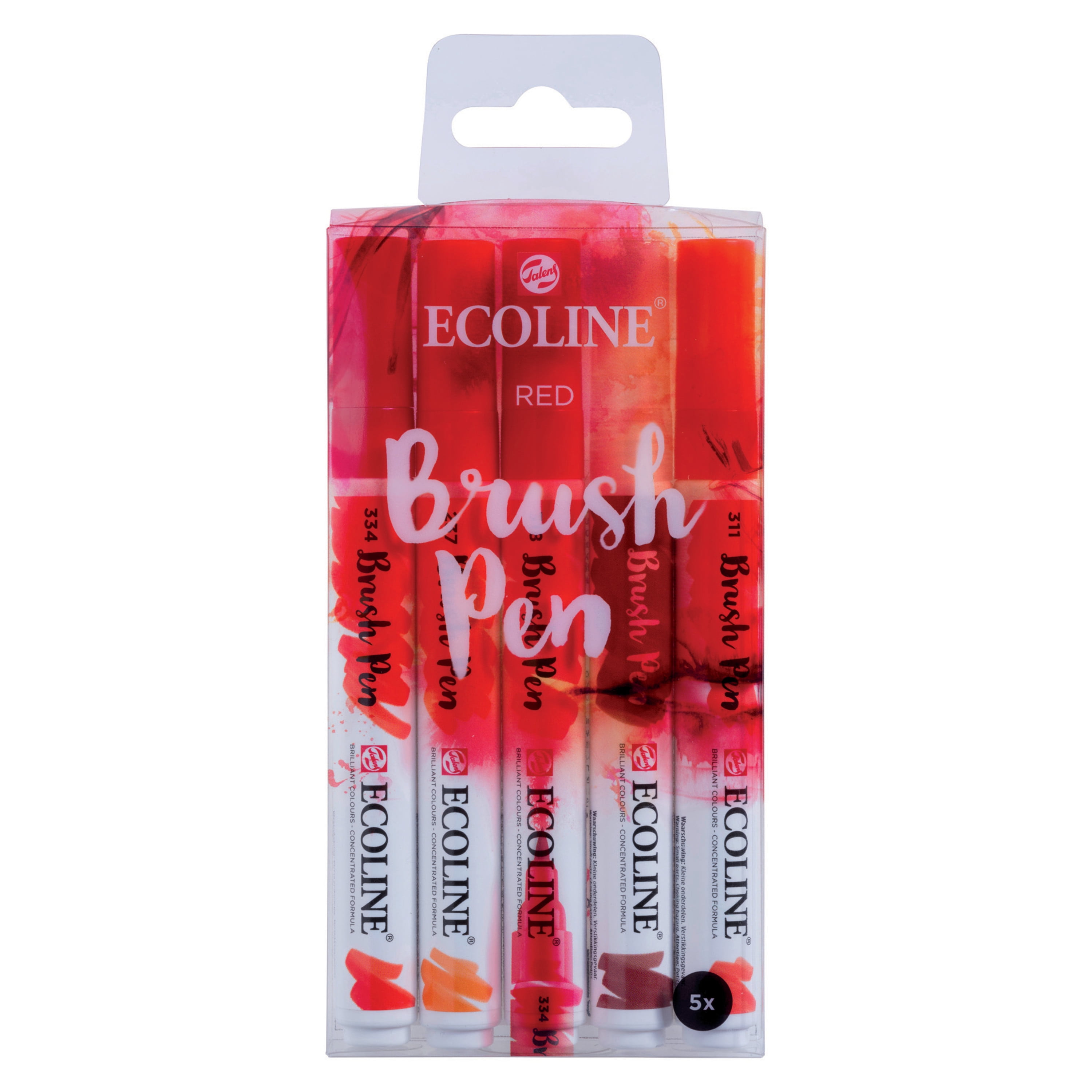 audit Ontkennen Slecht Royal Talens Ecoline Liquid Watercolor Brush Pen Marker, Set of 5 ,Red  Colors - Walmart.com