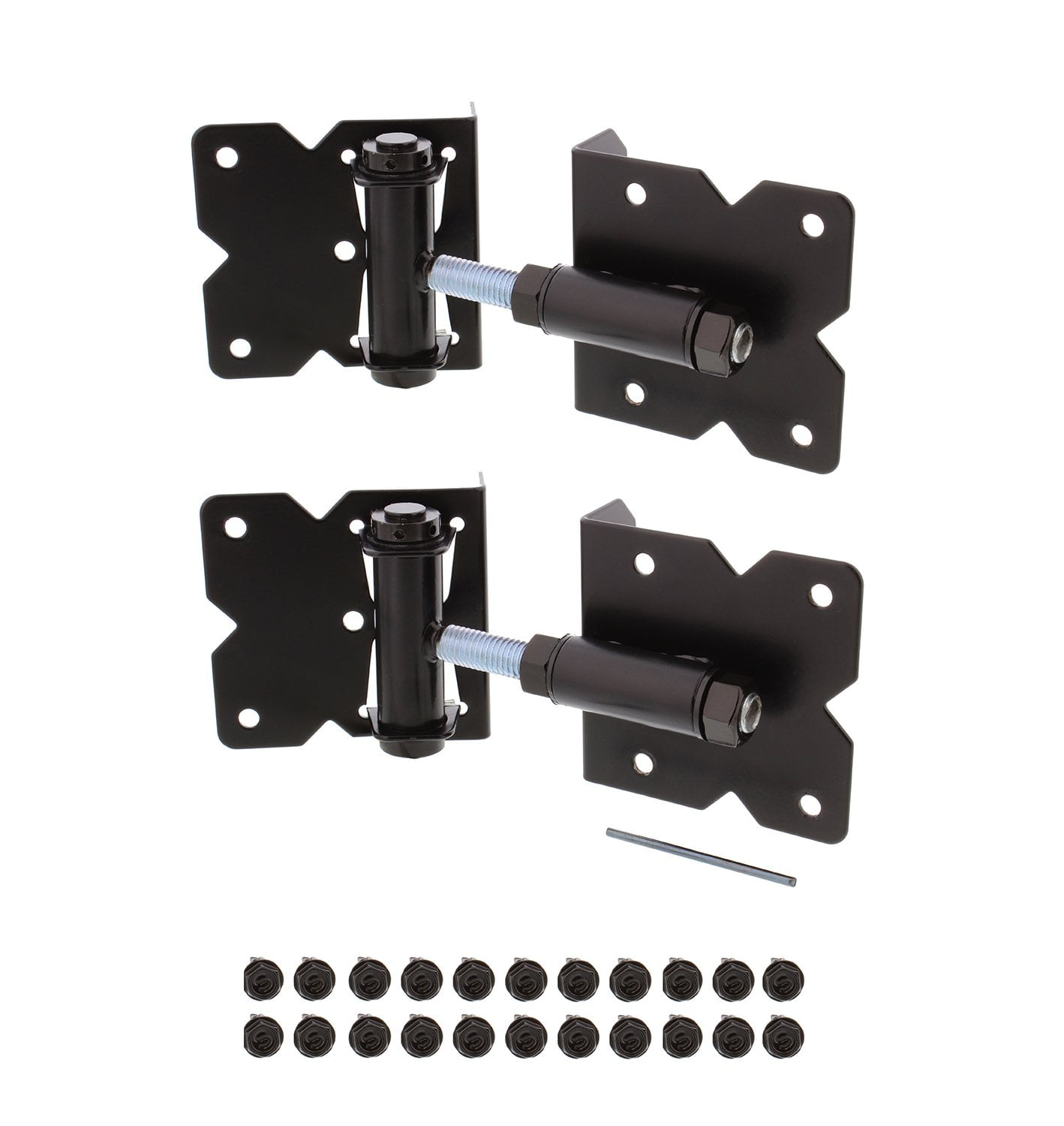SelfClosing Black Gate Hinge 2Pack with Installation Screws and Swing