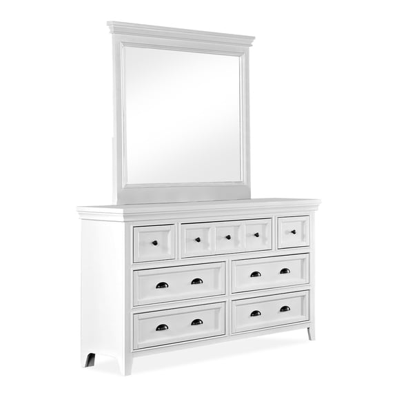 Furniture of America Senoma Kids Transitional 7-Drawer Dresser with Mirror, White