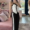 thumbnail image 3 of Womens Elegant Solid Color Vest Tank Tops Wide Leg Pants Elastic Trousers Set Attire for Women Women Tracksuit Womens Christmas Suit Christmas Party Outfit Lady Suits Business And Suit for Women Snow, 3 of 7