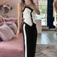thumbnail image 4 of Conjunto de chaleco y pantalones anchos para mujer - Color liso, cintura elástica, estilo informal y elegante, mezcla de algodón y poliéster para primavera/verano, 4 of 8