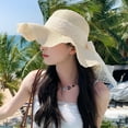 thumbnail image 4 of SikaFu Version Of Lace Bow, Big Hat, Brima, Female Summer Breathable Sunscreen Sunscreen Sand Hat Sweet Fisherman Hat, 4 of 9