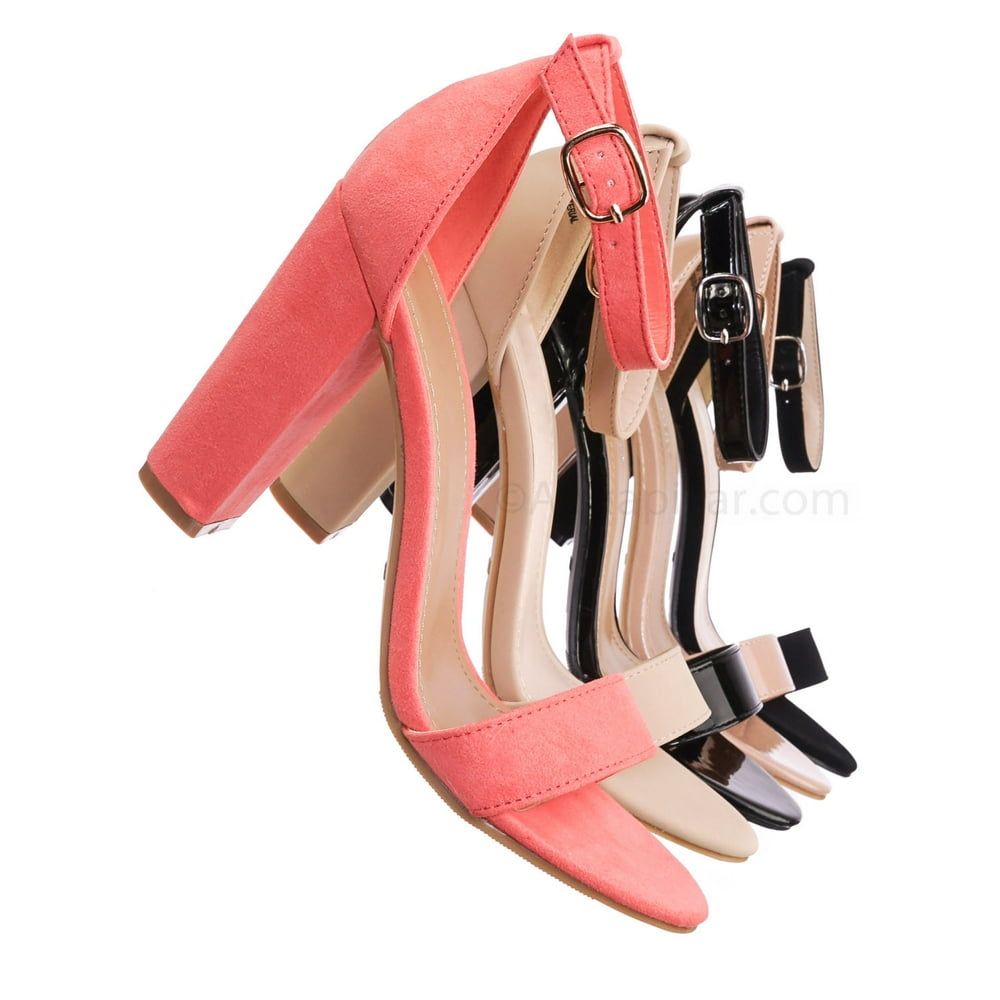 bamboo block heel sandals