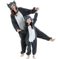 thumbnail image 4 of FYDUU Kids Jumpsuits Christmas Onesie Matching Family Outfit Zipper Long Sleeve Pajamas Soft Flannel Hooded Rompers One Piece Outfit 11-12 Years, 4 of 9