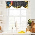 thumbnail image 3 of Farmhouse Rooster Tie Up Valance Curtains for Windows, Kitchen Curtains Window Treatments, Black Retro Botanical Sunflower Floral Short Window Shades Valances for Bedroom Bathroom Cafe 54"x18", 3 of 8