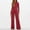 Red, variant on Jumpsuits For Women Casual Jumpsuits Loose Fit Belted Dressy Long Sleeve Crewneck Autumn Jumpsuit Long Wide Legs Formal Rompers Romper Body Suits Women Tube Rompers for Women Plaid Jumpsuit Womens