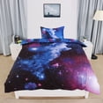 thumbnail image 2 of Star Sky Moon Night Duvet Cover Blue Sky pattern Single Size 3pcs, 2 of 8