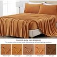 thumbnail image 5 of Chezmoi Collection Extra Soft Fleece Sheet Set Twin, 3-Piece Microplush Non-Pilling Velvety Bed Sheet, Deep Pocket - Lightweight All Season Warmth, Twin, Marigold, 5 of 9