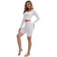 thumbnail image 5 of DARING DIVA Women's Lace Trim Soft Control Panties Mid Thigh Slimmer S White, 5 of 6