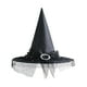 thumbnail image 4 of Sombrero de bruja de Halloween, accesorio de disfraz de mago, sombrero puntiagudo para adulto para Halloween Negro, 4 of 7