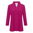 thumbnail image 5 of Long Sleeve Shirts For Women 3/4 Length Sleeve V Neck Collared Tops Summer Business Casual Work Shirts Fashion Outfits Womens Long Sleeve Tops, 5 of 5
