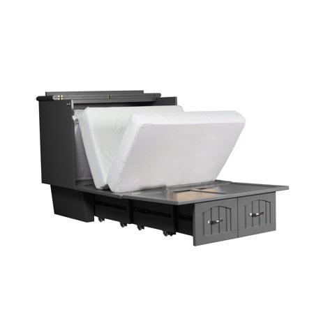 Lit Escamotable Nantucket Simple Gris avec Chargeur Stati