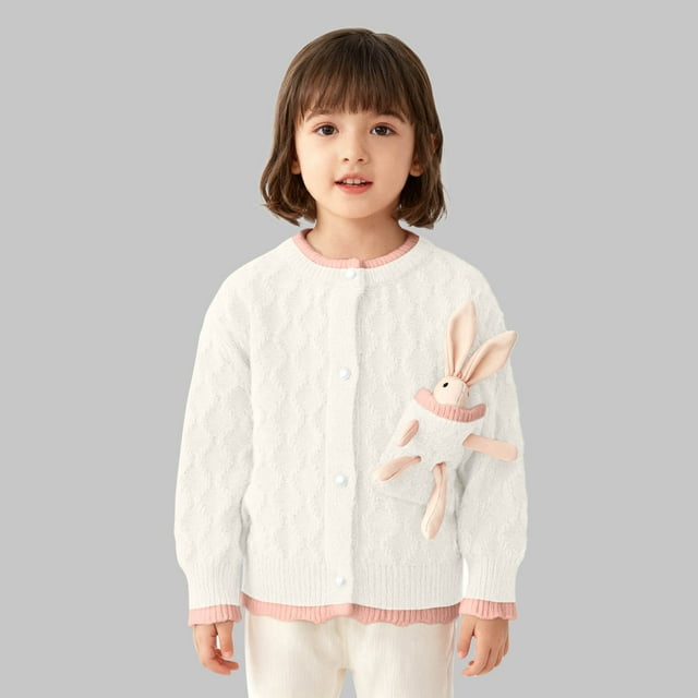 Suéter abrigo cárdigan de niña suéter de punto suéter de solapa grande suéter para niños chaqueta suéter para niños parte superior de poliéster