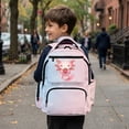 thumbnail image 4 of Yspwyqan Strawberry Axolotl School Backpack for Kids Teens, 17 Inch 600D Polyester Lightweight Bookbag Fits 15.6 Laptop, Multi-Pocket Pink Blue Gradient Bags for Elementary Middle School, 4 of 7