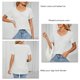 thumbnail image 3 of Camisetas de manga corta con cuello en V para mujer, camisetas informales plisadas de Color puro a la moda para mujer, camisetas de verano para viajes diarios y oficina, 3 of 6