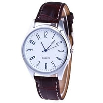 DESIGNICE Men's Watch Fashion Men Casual Luxury Watch Leather Band Quartz Wrist Business Watch