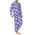 thumbnail image 2 of Kdxio pinkk flower crystal Skull Men’s Pajama Set Pajamas For Men 2 Piece PJ Set with Men Pajama Pants and Long Sleeve T-Shirt Lounge Set-, 2 of 7