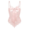 thumbnail image 5 of Sngxgn Women Lingerie Lace Chemise Halter Nightwear Dress Chemise Sleepwear(Pink,L), 5 of 5