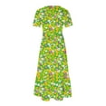 thumbnail image 4 of gljltg Women's Casual Flower Print Tiered Maxi Dress with Pockets, Polyester Spandex Lightweight Breathable Summer Winter, Beach Travel Work Party Outfit, Easy Care Washable, 4 of 6