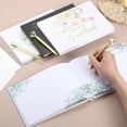 thumbnail image 5 of Uxcell Guest Book, 9.3x7" Elegant Wedding Guestbook Green Wreath Cover Memory Book with Diamond Signing Pen and Greeting Card for Wedding Bridal Shower Birthday Party Events, Gold Tone, 5 of 6