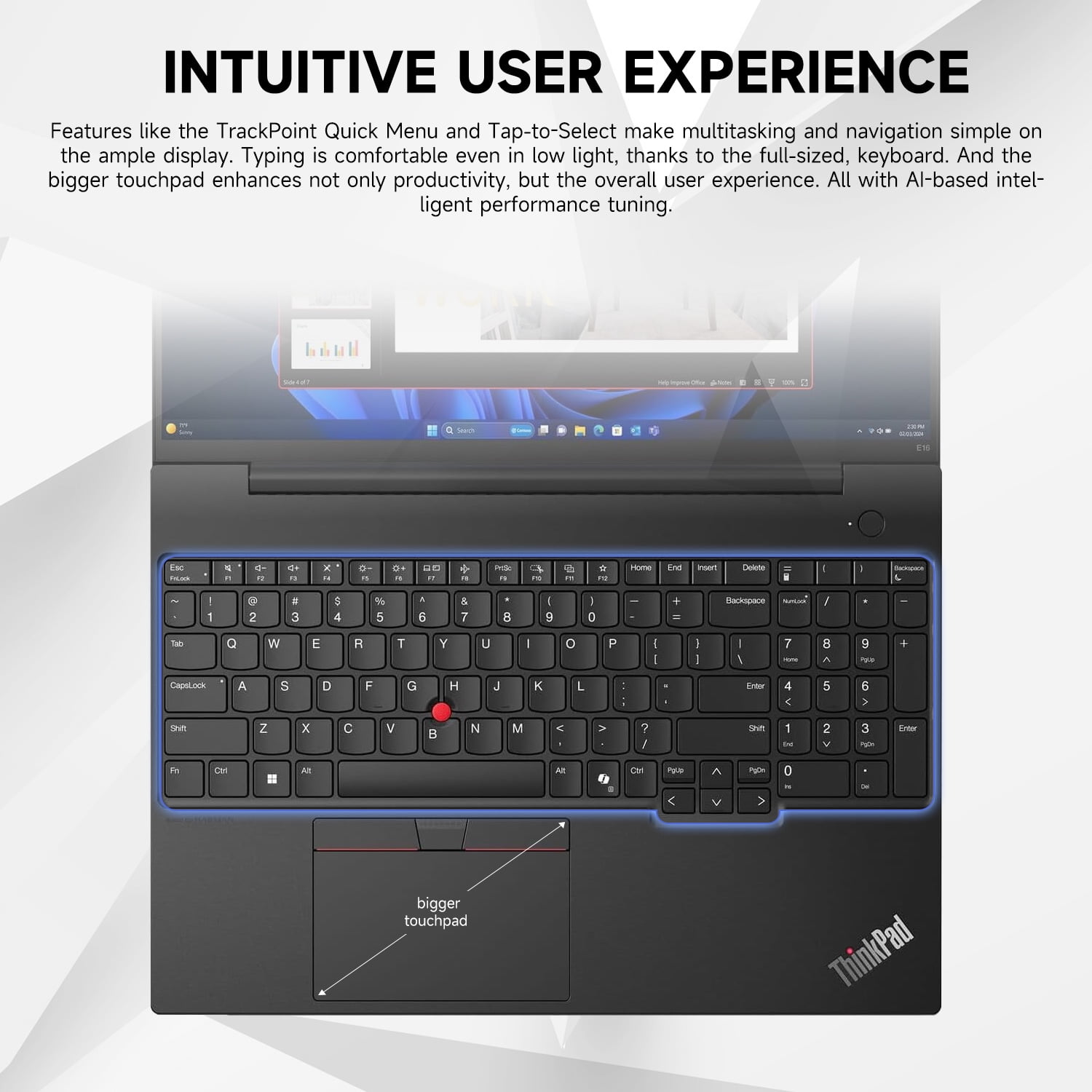Lenovo ThinkPad Laptop, 16" WUXGA, AMD Ryzen 5 7535U, 32GB DDR5 RAM, 1TB SSD, Wi-Fi 6, Win 11 Pro