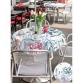 thumbnail image 4 of Outdoor Tablecloth with Umbrella Hole and Zipper, Octopus Coastal Round Table Cloth 54 Inch Waterproof Tablecloth, Beach Nautical Ocean Coral Seahorse Vintage Picnic Table Cover for Patio Camping, 4 of 7