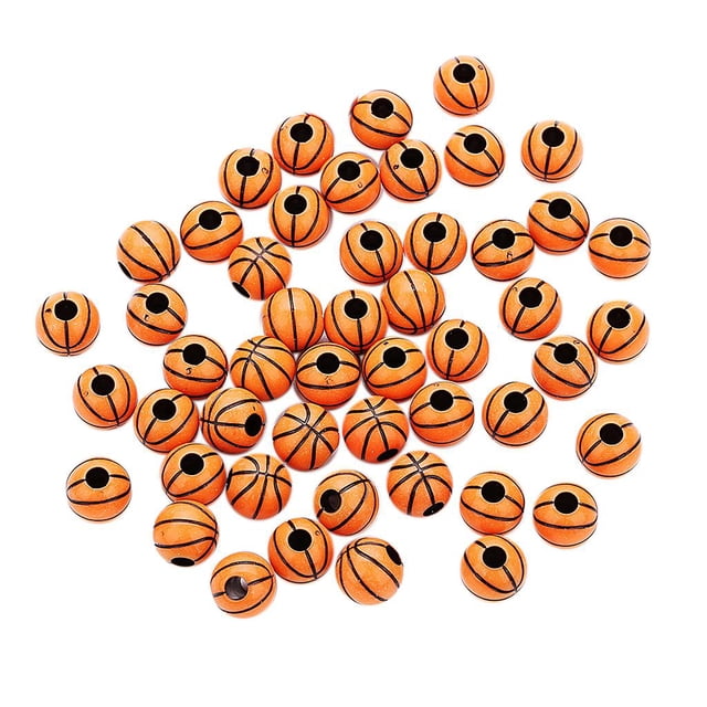 50 Piezas Mini Baloncesto de para Fabricación de Joyas para Adultos , Abalorios Multicolor de de Abalorios Macarena Baloncesto acrílico ronda cuentas