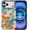 Collage Goldfish Waves Newspaper, variant on Case for iPhone 17 Pro, Compatible with Magsafe Shockproof Hard Shell Soft Silicone 2 in 1 Hybrid Shockproof Bumper Drop Protective Retro Bee Flower