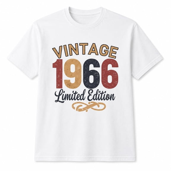Vintage 1966 Limited Edition Graphic T-Shirt, Unisex Classic Fit Cotton Tee