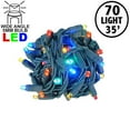 thumbnail image 3 of Novelty Lights Multicolor LED Christmas String Lights 70 Mini Bulbs (Green Wire, 35 feet), 3 of 9