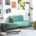 DHP Euro Upholstered Futon with Magazine Storage, Teal Linen