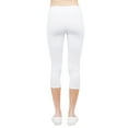 thumbnail image 5 of Juniors Active Basic Stretch Capri Length Yoga Workout Leggings (Off White, S), 5 of 5