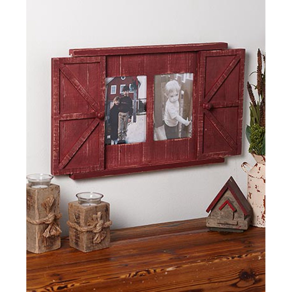 The Lakeside Collection Barn Door Photo Frames Country Red Walmart