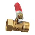 thumbnail image 2 of Brass Ball Valve with Rotary Handle Male Female Thread Hose Connector Switch Garden Farmhouse Water Flow Control Home Fitting 3/8 Inch, 2 of 7