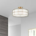 thumbnail image 2 of Alcala 3 Light Incandescent Aged Brass Semi-Flushmount Fixture with White Shade, 2 of 2