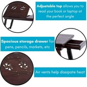 Multi-tasking Laptop Bed Tray with Adjustable Legs - Walnut