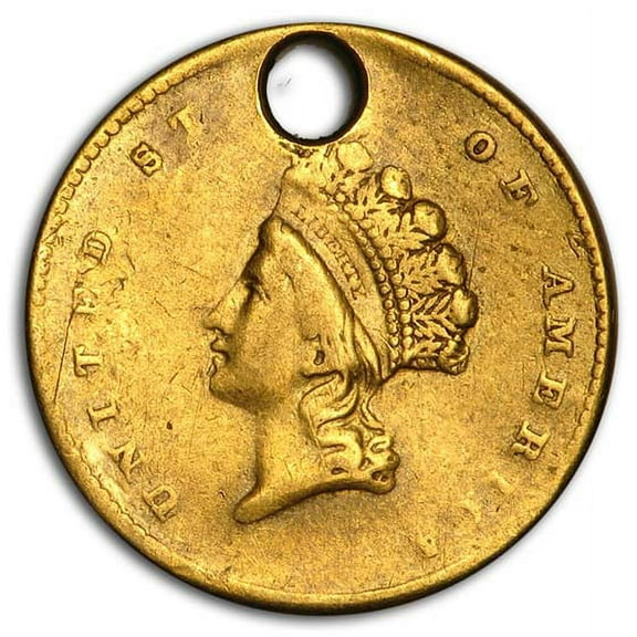 $1 Indian Head Gold Dollar Type 2 (Damaged)