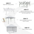 thumbnail image 4 of GAZEBETER 11' x 11' Pop up Gazebo with 4 Sidewalls Mosquito Netting-Waterproof and UV Resistant for Patios,Weddings,White, 4 of 9