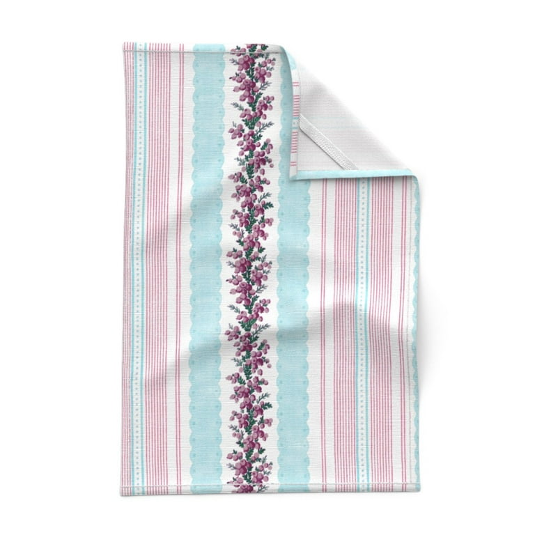 Botanical Green Gingham Linen Tea Towel