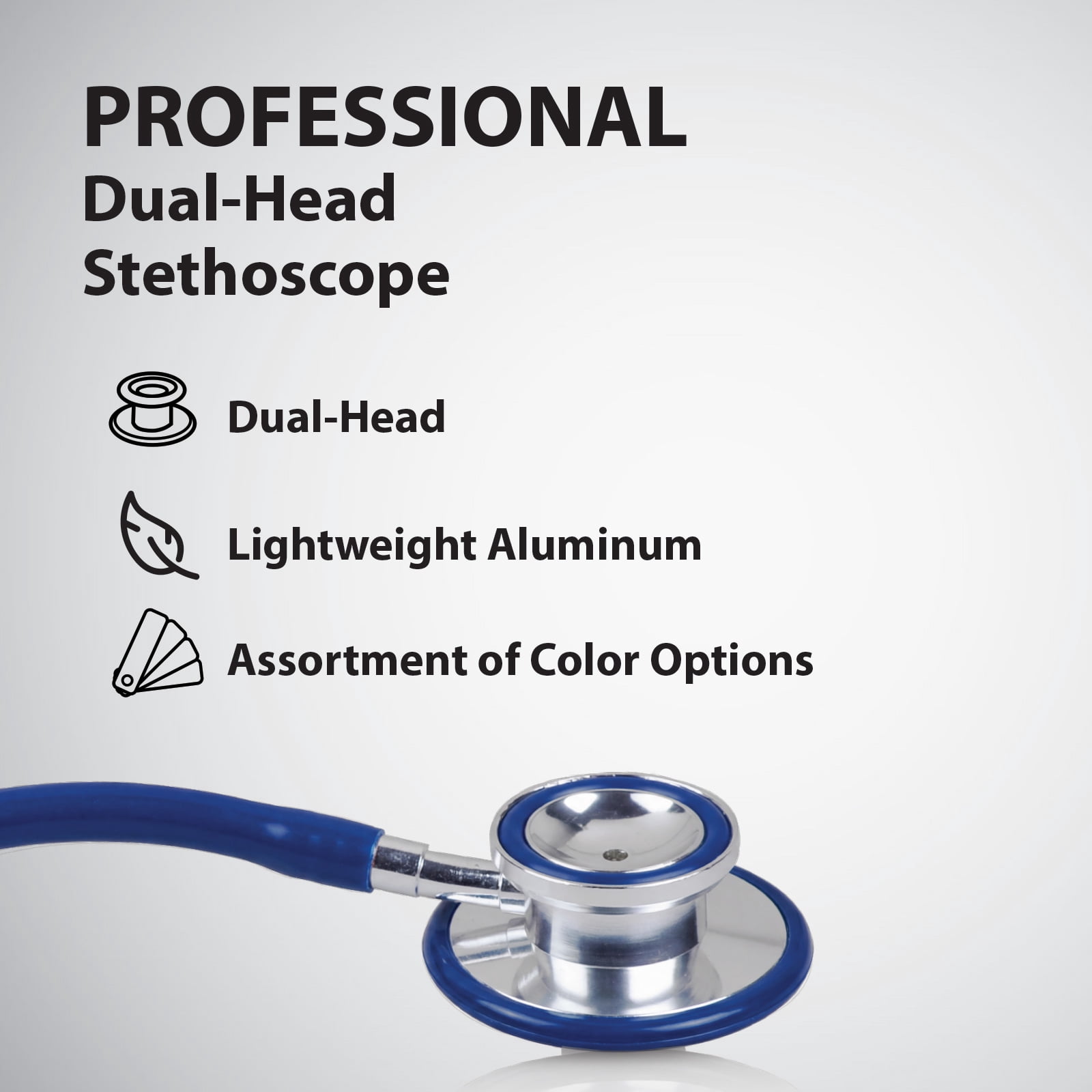 Prism Series Aluminum Dual Head Stethoscope, Royal Blue, Boxed