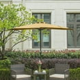 thumbnail image 3 of BAYSHORE 9 Ft Half Umbrella with Resin Concrete Base Included for Oudoor Patio, Beige, 3 of 8