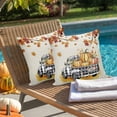 thumbnail image 5 of Outdoor Waterproof Pillow Covers Orange Pumpkin Fall Thanksgiving Maple Leaf Decorative Throw Pillow Protectors for Sofa Couch,20x20in 2 Pack, 5 of 9