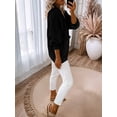 thumbnail image 3 of Women'S -Fashion Casual Open Front V Neck Long Sleeve Chunky Knit Cardigan Sweaters Outerwear Coats Black XL, 3 of 5