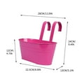 thumbnail image 2 of RLATCR Metal Railing Planter for Outdoor Plants Balcony Hanging Flower Pots with Detachable Hooks and Drain Holes Oval Bucket Rail Box Fence Planters for Home Garden Decor, 2 of 2