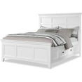 thumbnail image 6 of Bedroom Furniture 1pc Eastern King Size Bed White Solid wood Underbed Storage drawer Unique Headboard FB, 6 of 6