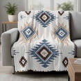 thumbnail image 2 of Blue Aztec Blanket Soft Cozy Warm Throw Blanket for Couch, Plush Fuzzy Flannel Fleece Blankets for Sofa, Southwest Boho Tribe Abstract Geometric Art Bed Blankets Lightweight Gifts for Women, 50"x80", 2 of 9