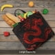 thumbnail image 5 of Fotbe Red Dragon On Black Bolsa Tote con Estampado para Mujer, Bolsos con Cremallera, Bolsa de Hombro Casual de Gran Capacidad con Bolsillos Internos, 5 of 7