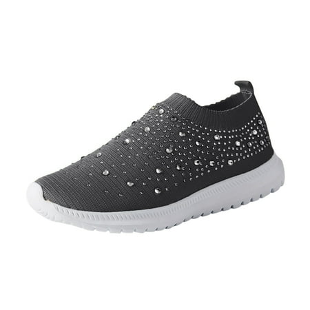 

Women s Sport Shoes for Women Crystal Sneakers Casual Shoes Slip on Mesh Shoes