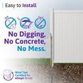 thumbnail image 4 of 6ft H x 6ft W (1 Panel + 1 Post) Permanent No Dig WamBam  Fence Kit, Durable White Vinyl Privacy Fence, BLI19110, 4 of 10