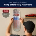 thumbnail image 6 of American Art Decor God Bless America Vintage Metal Thermometer Wall Sign with Embossed Edge, Rustic Red Truck and Weathered American Flag, Indoor/Outdoor Dual-Scale Fahrenheit & Celsius, 6 of 8